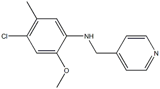 4-chloro-2-methoxy-5-methyl-N-(pyridin-4-ylmethyl)aniline Struktur