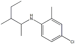 4-chloro-2-methyl-N-(3-methylpentan-2-yl)aniline Struktur