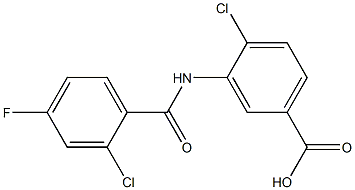 4-chloro-3-[(2-chloro-4-fluorobenzene)amido]benzoic acid Struktur