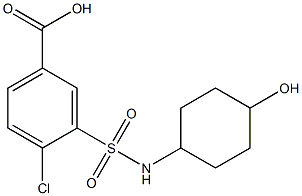 4-chloro-3-[(4-hydroxycyclohexyl)sulfamoyl]benzoic acid Struktur