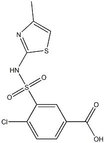 4-chloro-3-[(4-methyl-1,3-thiazol-2-yl)sulfamoyl]benzoic acid Struktur