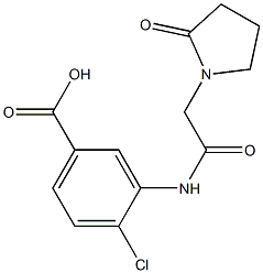 4-chloro-3-[2-(2-oxopyrrolidin-1-yl)acetamido]benzoic acid Struktur