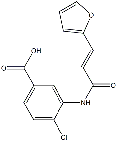 4-chloro-3-{[(2E)-3-(2-furyl)prop-2-enoyl]amino}benzoic acid Struktur