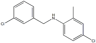 4-chloro-N-[(3-chlorophenyl)methyl]-2-methylaniline Struktur