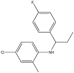 4-chloro-N-[1-(4-fluorophenyl)propyl]-2-methylaniline Struktur