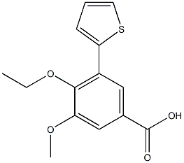 4-ethoxy-3-methoxy-5-thien-2-ylbenzoic acid Struktur