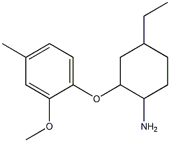 4-ethyl-2-(2-methoxy-4-methylphenoxy)cyclohexan-1-amine Struktur