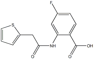 4-fluoro-2-[(thien-2-ylacetyl)amino]benzoic acid Struktur