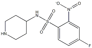 4-fluoro-2-nitro-N-(piperidin-4-yl)benzene-1-sulfonamide Struktur