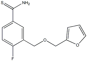 4-fluoro-3-[(2-furylmethoxy)methyl]benzenecarbothioamide Struktur