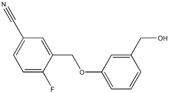 4-fluoro-3-[3-(hydroxymethyl)phenoxymethyl]benzonitrile Struktur