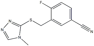 4-fluoro-3-{[(4-methyl-4H-1,2,4-triazol-3-yl)sulfanyl]methyl}benzonitrile Struktur