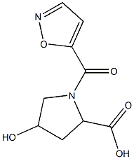 4-hydroxy-1-(1,2-oxazol-5-ylcarbonyl)pyrrolidine-2-carboxylic acid Struktur