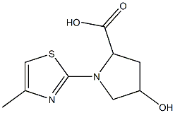 4-hydroxy-1-(4-methyl-1,3-thiazol-2-yl)pyrrolidine-2-carboxylic acid Struktur