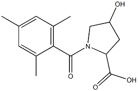 4-hydroxy-1-[(2,4,6-trimethylphenyl)carbonyl]pyrrolidine-2-carboxylic acid Struktur