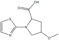 4-methoxy-1-(1,3-thiazol-2-yl)pyrrolidine-2-carboxylic acid Struktur