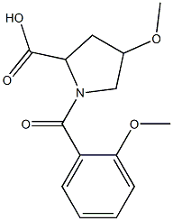 4-methoxy-1-(2-methoxybenzoyl)pyrrolidine-2-carboxylic acid Struktur