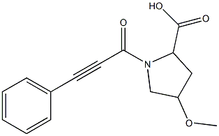 4-methoxy-1-(3-phenylprop-2-ynoyl)pyrrolidine-2-carboxylic acid Struktur