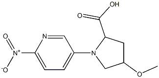 4-methoxy-1-(6-nitropyridin-3-yl)pyrrolidine-2-carboxylic acid Struktur