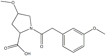 4-methoxy-1-[(3-methoxyphenyl)acetyl]pyrrolidine-2-carboxylic acid Struktur