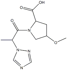 4-methoxy-1-[2-(1H-1,2,4-triazol-1-yl)propanoyl]pyrrolidine-2-carboxylic acid Struktur