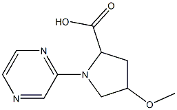 4-methoxy-1-pyrazin-2-ylpyrrolidine-2-carboxylic acid Struktur