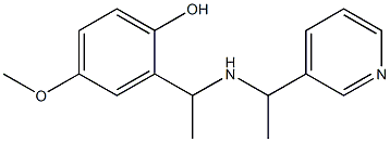 4-methoxy-2-(1-{[1-(pyridin-3-yl)ethyl]amino}ethyl)phenol Struktur