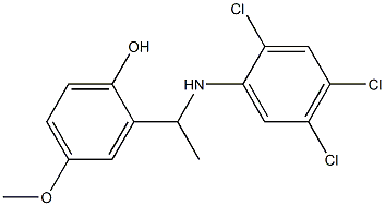 4-methoxy-2-{1-[(2,4,5-trichlorophenyl)amino]ethyl}phenol Struktur