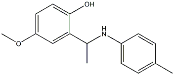 4-methoxy-2-{1-[(4-methylphenyl)amino]ethyl}phenol Struktur