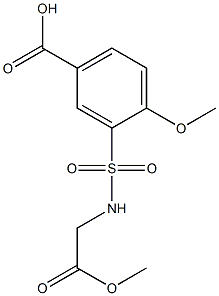 4-methoxy-3-[(2-methoxy-2-oxoethyl)sulfamoyl]benzoic acid Struktur