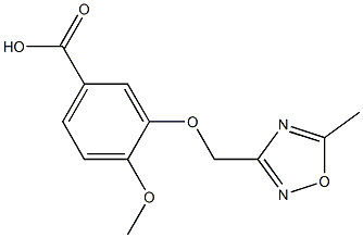 4-methoxy-3-[(5-methyl-1,2,4-oxadiazol-3-yl)methoxy]benzoic acid Struktur