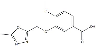 4-methoxy-3-[(5-methyl-1,3,4-oxadiazol-2-yl)methoxy]benzoic acid Struktur