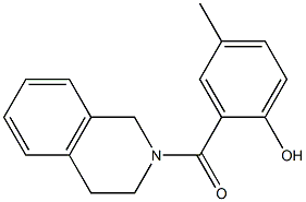 4-methyl-2-(1,2,3,4-tetrahydroisoquinolin-2-ylcarbonyl)phenol Struktur