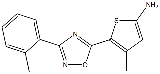 4-methyl-5-[3-(2-methylphenyl)-1,2,4-oxadiazol-5-yl]thiophen-2-amine Struktur