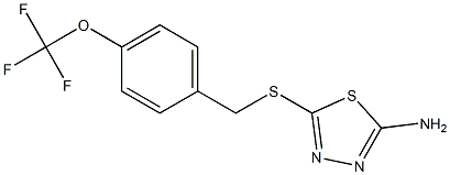 5-({[4-(trifluoromethoxy)phenyl]methyl}sulfanyl)-1,3,4-thiadiazol-2-amine Struktur