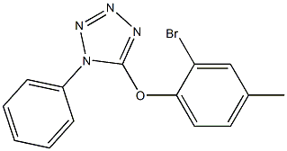 5-(2-bromo-4-methylphenoxy)-1-phenyl-1H-1,2,3,4-tetrazole Struktur