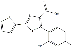 5-(2-chloro-4-fluorophenyl)-2-(thiophen-2-yl)-1,3-oxazole-4-carboxylic acid Struktur