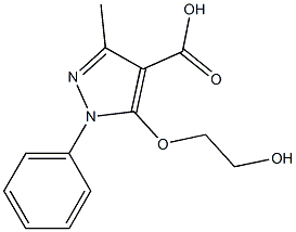 5-(2-hydroxyethoxy)-3-methyl-1-phenyl-1H-pyrazole-4-carboxylic acid Struktur