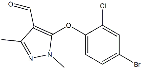 5-(4-bromo-2-chlorophenoxy)-1,3-dimethyl-1H-pyrazole-4-carbaldehyde Struktur