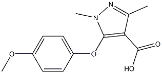 5-(4-methoxyphenoxy)-1,3-dimethyl-1H-pyrazole-4-carboxylic acid Struktur