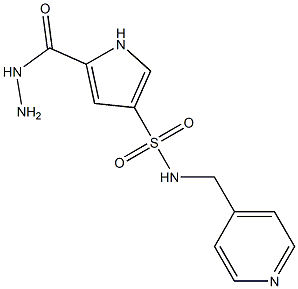 5-(hydrazinocarbonyl)-N-(pyridin-4-ylmethyl)-1H-pyrrole-3-sulfonamide Struktur