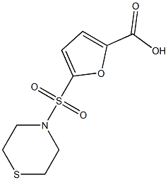 5-(thiomorpholine-4-sulfonyl)furan-2-carboxylic acid Struktur