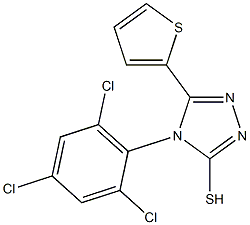 5-(thiophen-2-yl)-4-(2,4,6-trichlorophenyl)-4H-1,2,4-triazole-3-thiol Struktur