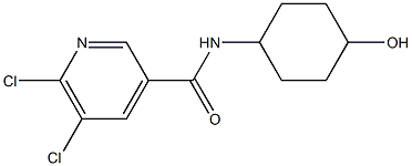 5,6-dichloro-N-(4-hydroxycyclohexyl)pyridine-3-carboxamide Struktur