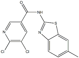 5,6-dichloro-N-(6-methyl-1,3-benzothiazol-2-yl)pyridine-3-carboxamide Struktur