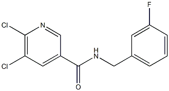 5,6-dichloro-N-[(3-fluorophenyl)methyl]pyridine-3-carboxamide Struktur