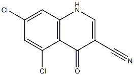 5,7-dichloro-4-oxo-1,4-dihydroquinoline-3-carbonitrile Struktur