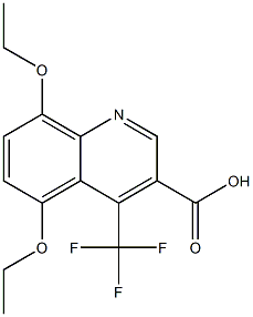 5,8-diethoxy-4-(trifluoromethyl)quinoline-3-carboxylic acid Struktur