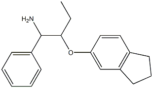 5-[(1-amino-1-phenylbutan-2-yl)oxy]-2,3-dihydro-1H-indene Struktur