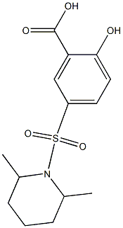 5-[(2,6-dimethylpiperidine-1-)sulfonyl]-2-hydroxybenzoic acid Struktur